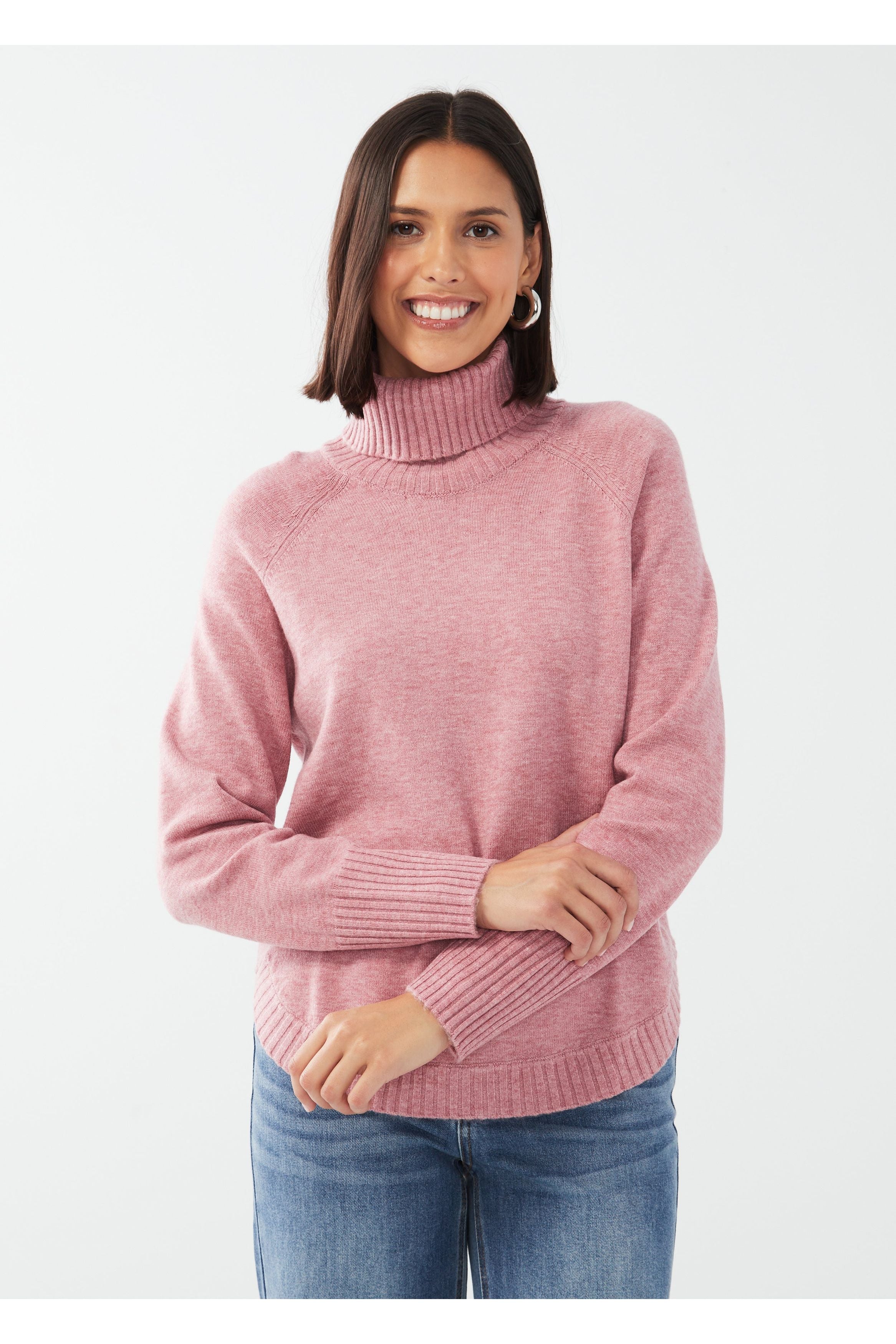 Pink on sale turtleneck sweatshirt