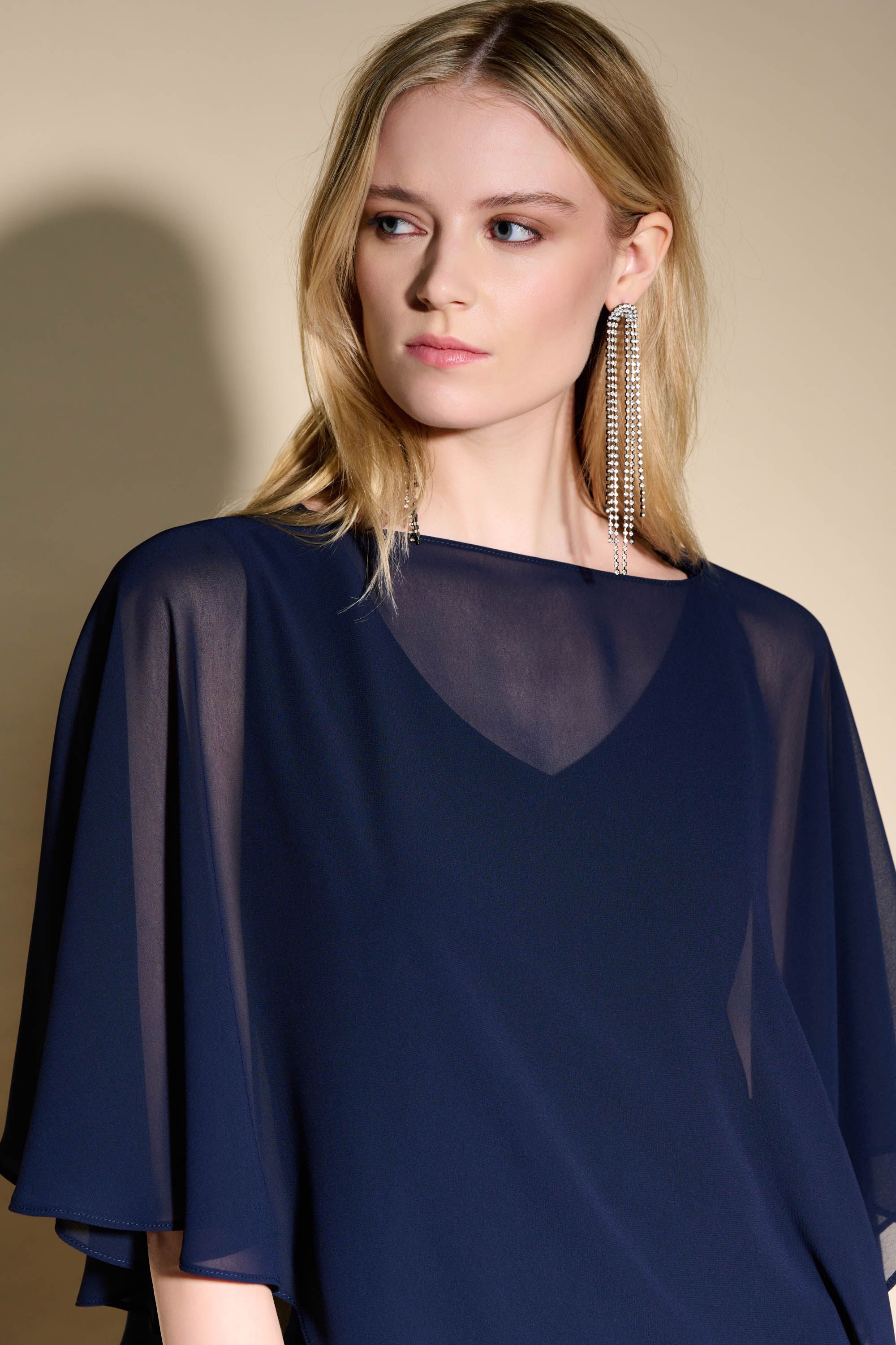 Navy 2025 chiffon cape