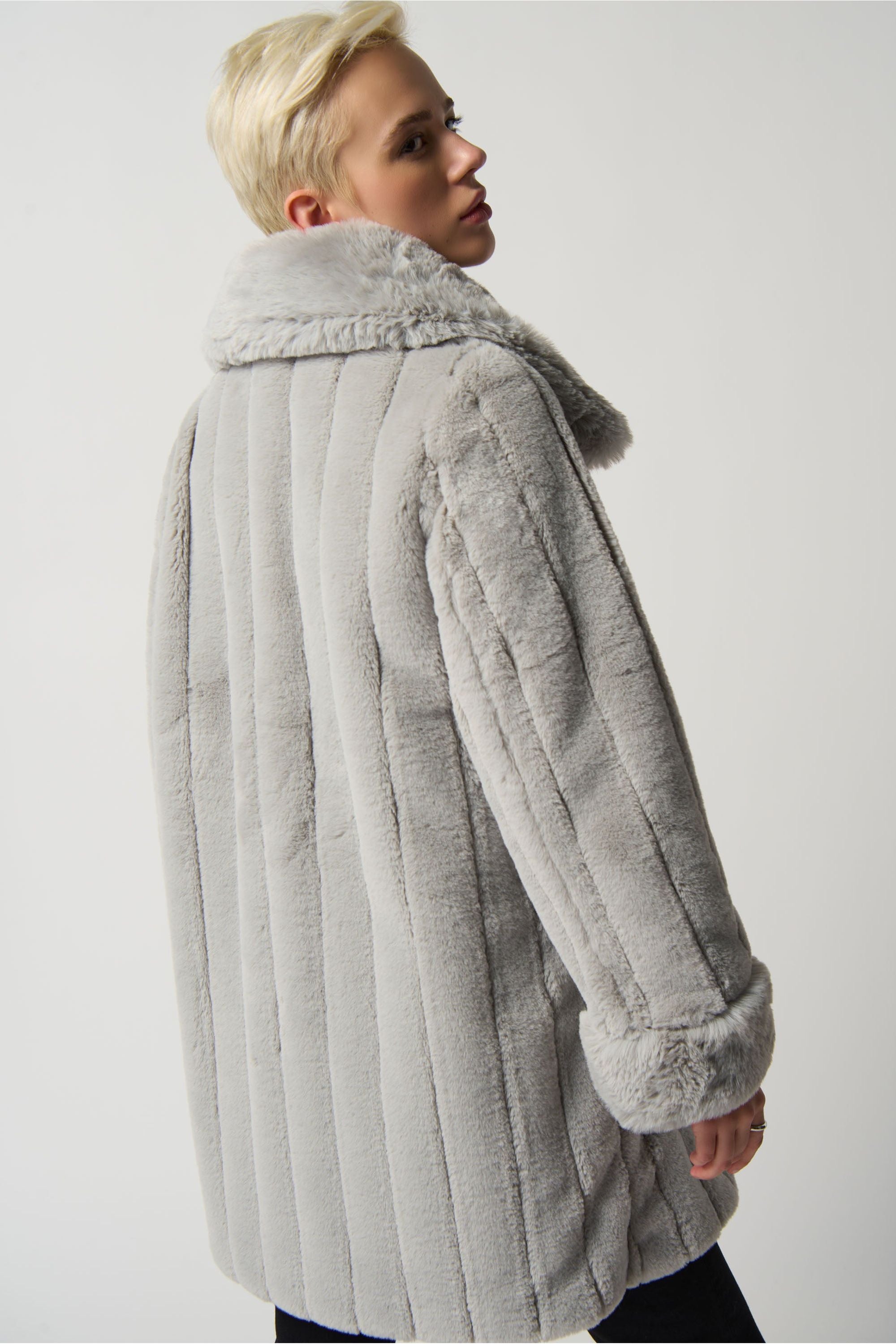 Joseph Ribkoff Faux Fur Reversible Puffer Coat - Style 233900
