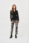 Joseph Ribkoff Jacquard Abstract Print Straight Pull-On Pants - Style 243299, front2