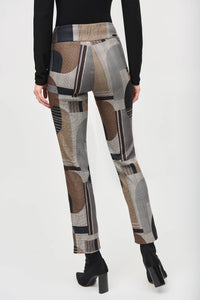 Joseph Ribkoff Jacquard Abstract Print Straight Pull-On Pants - Style 243299, back