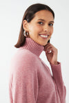 FDJ Turtleneck Shirttail Hem Sweater - Style 1515333, closeup, peony