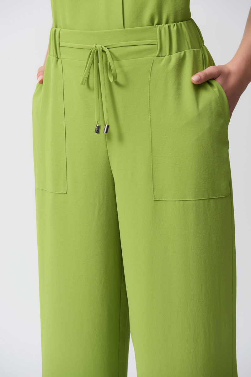 Joseph Ribkoff Textured Woven Wide-Leg Pants - Style 251185-GRN