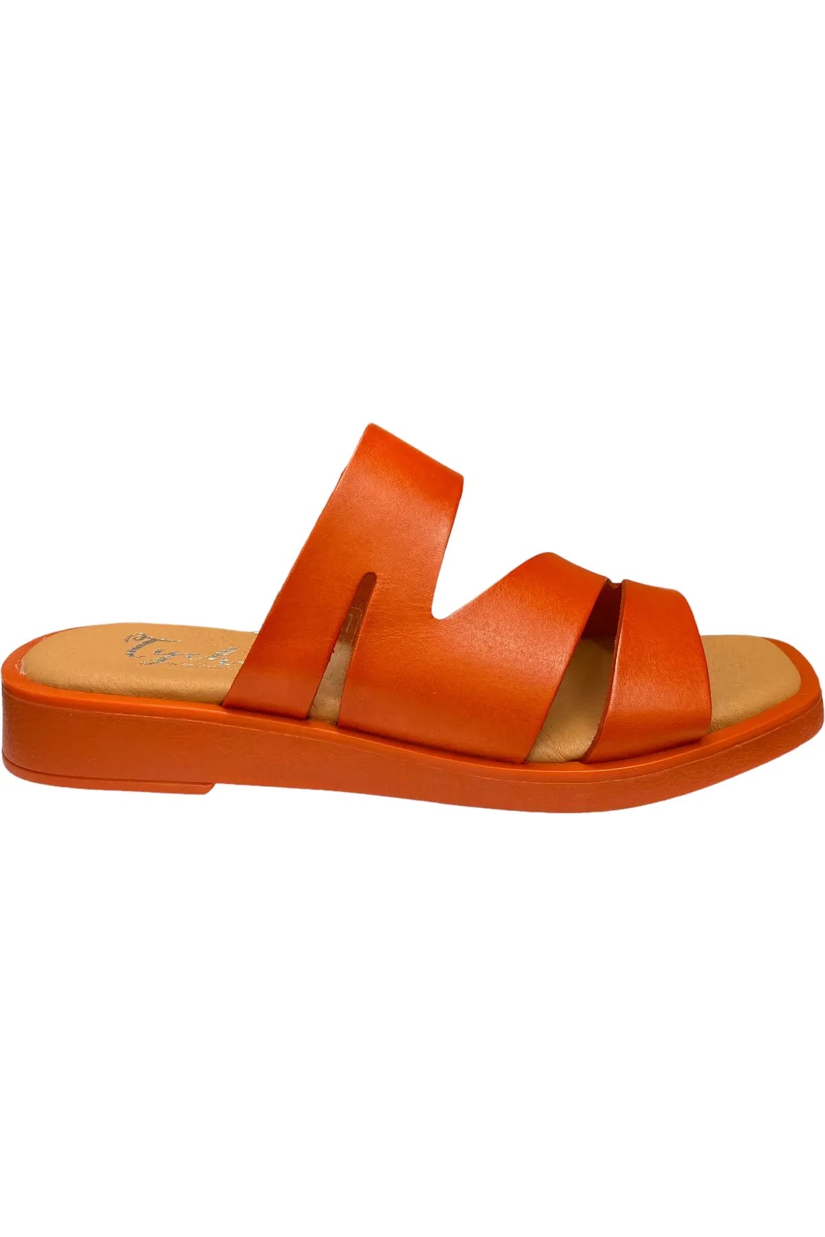 Caslon Women's Antonella Orange Leather Platform Flip Flop Sandals Size 7.5  NWT