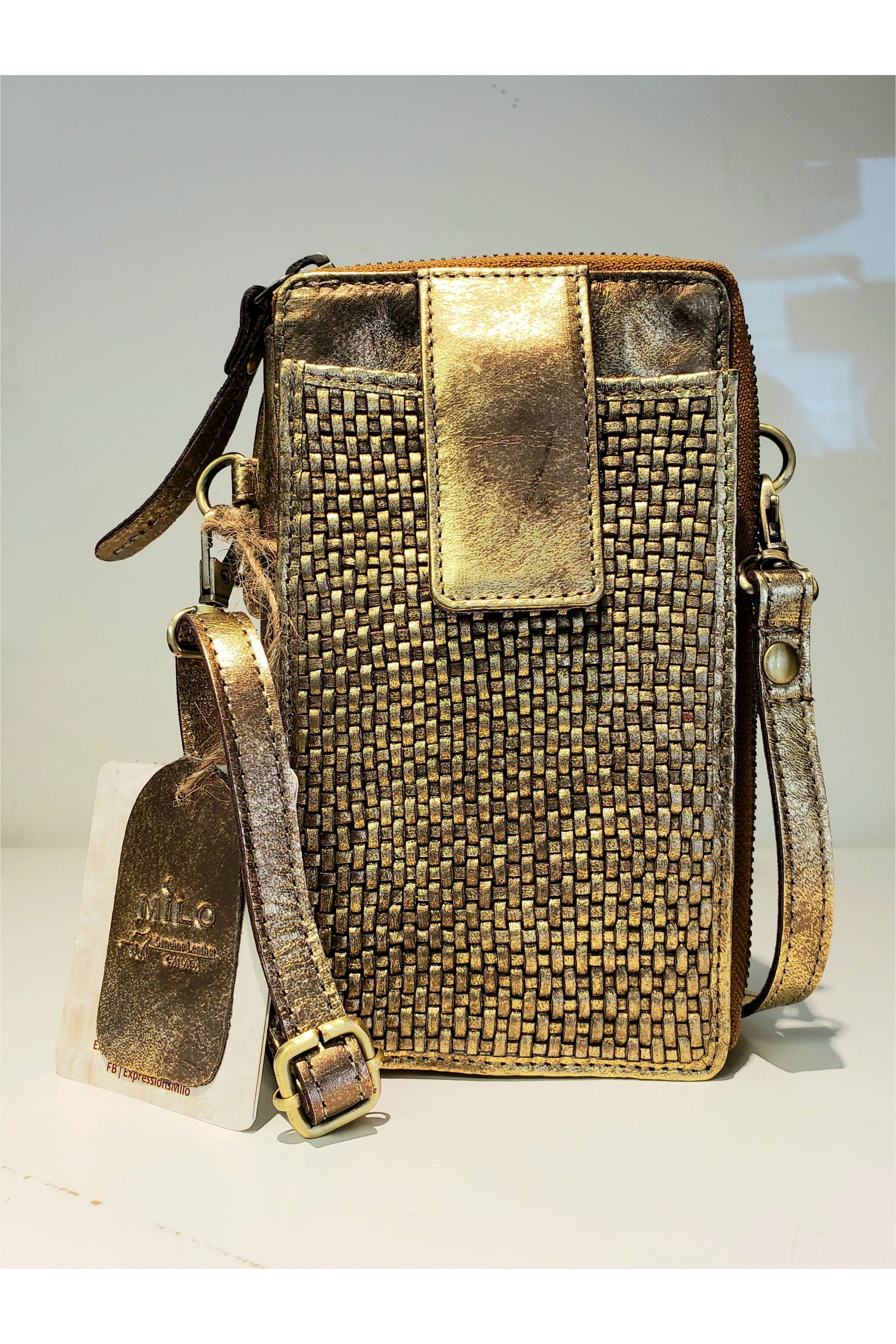 Meli Melo Gold-Toned Leather Crossbody Bag - Black Crossbody Bags