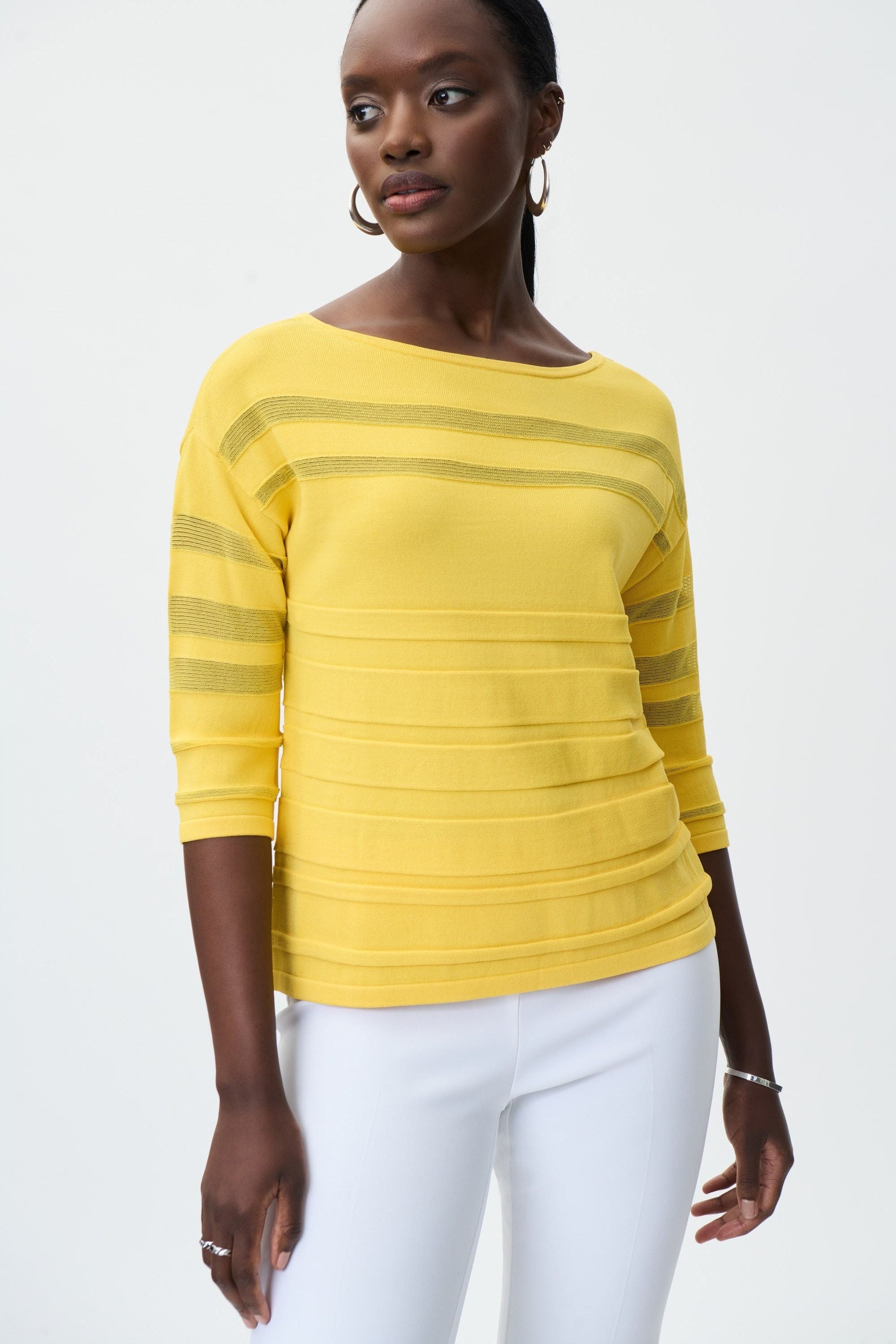 Yellow white striped on sale sweater