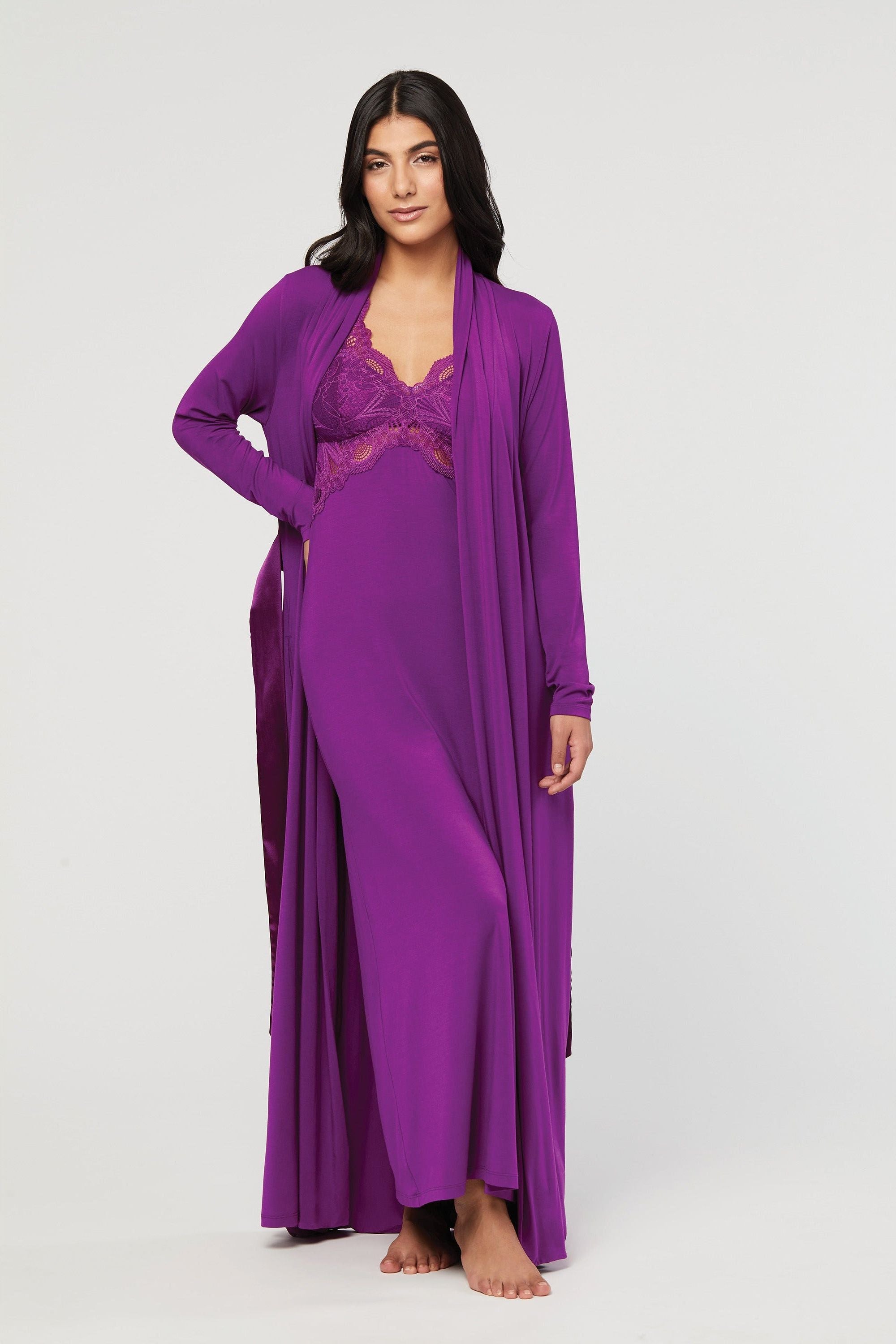 Plus size best sale floor length robe