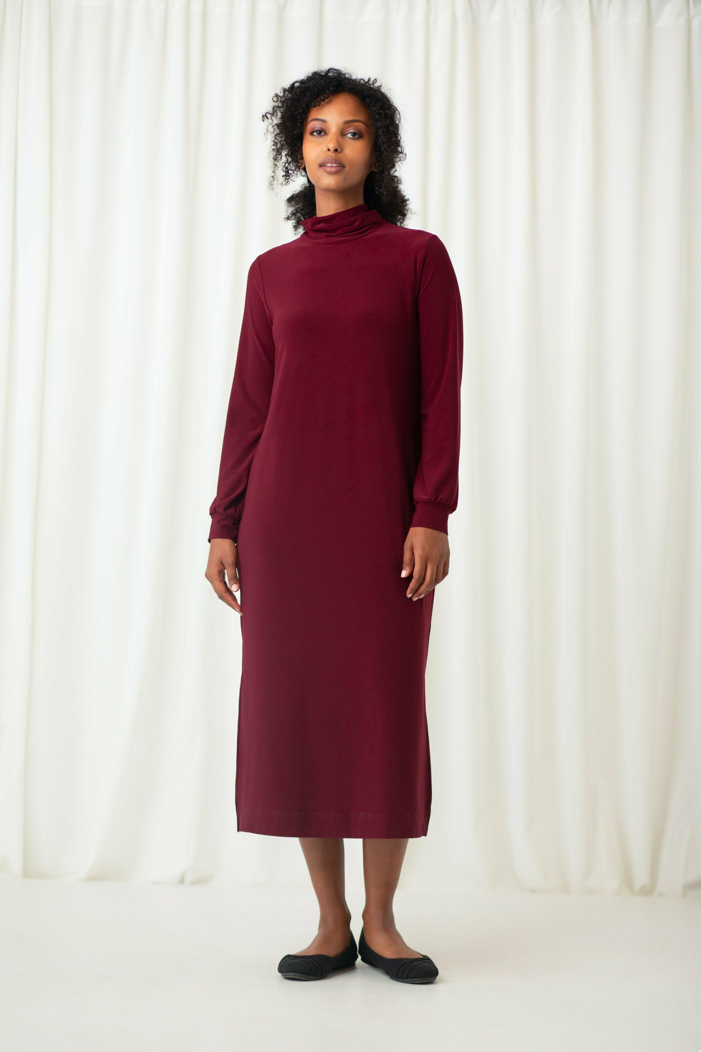 Cos burgundy clearance dress